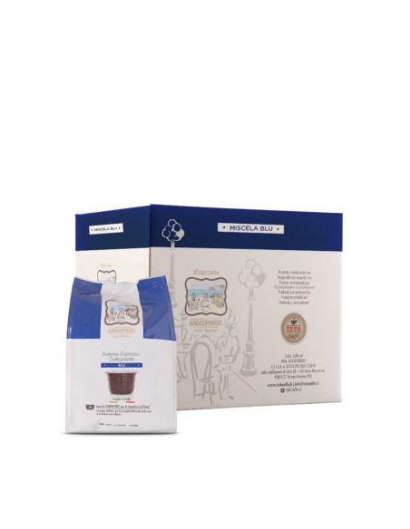 96 CAPSULE CAFFE' TODA GATTOPARDO COMPATIBILI SISTEMA Caffitaly MISCELA GUSTO blu