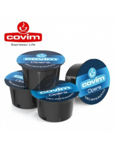 100 CAPSULES OPERA DECAFFEINATED COMPATIBLE LAVAZZA BLUE AND BLACK - COVIM