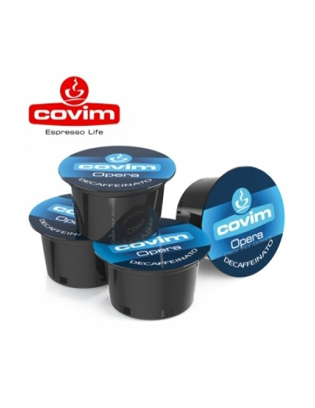 100 CAPSULES OPERA DECAFFEINATED COMPATIBLE LAVAZZA BLUE AND BLACK - COVIM