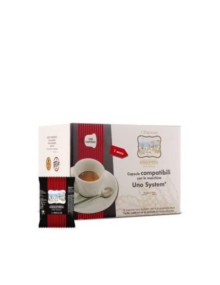 100 Capsules Mixture Ricco flavour Compatible System Kimbo Illy One System - TODA