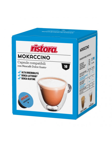 40 capsules Ristora compatible dolce gusto Mokaccino Delattosate 4 pack. 10 cps