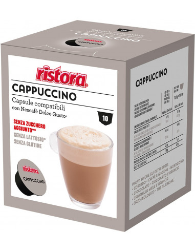 Capsules Ristora compatible dolce gusto Sugar-free cappuccino Delattosate 4 pack. 10 cps