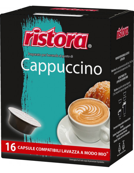 Capsules Ristora compatible Lavazza a Modo Mio Cappuccino 8 pack. 16 cps