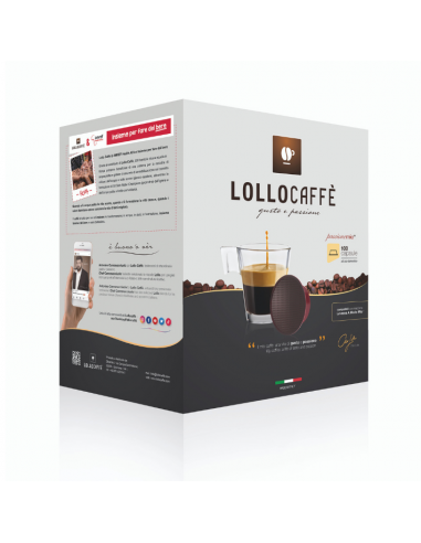 100 CAPSULES COMPATIBLE SYSTEM LAVAZZA A MODO MIO MIXTURE DECAFFEINATO - LOLLO
