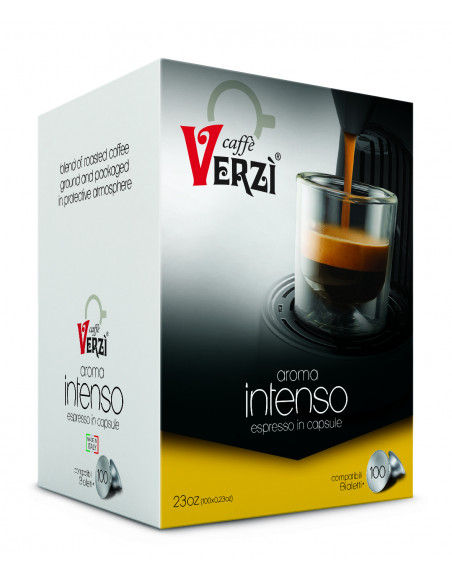 100 Capsules Mixture Intenso Compatible Bialetti ALLUMINIUM CAPSULE - Verzì