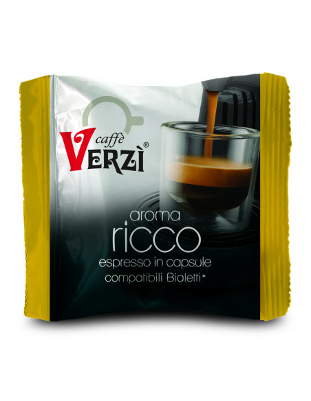 100 Capsules Mixture Ricco Compatible Bialetti ALLUMINIUM CAPSULE- Verzì