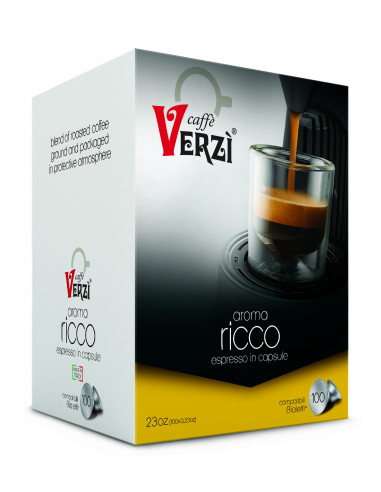 100 Capsule Miscela Ricco Compatibili Bialetti CAPSULA IN ALLUMINIO- Verzì