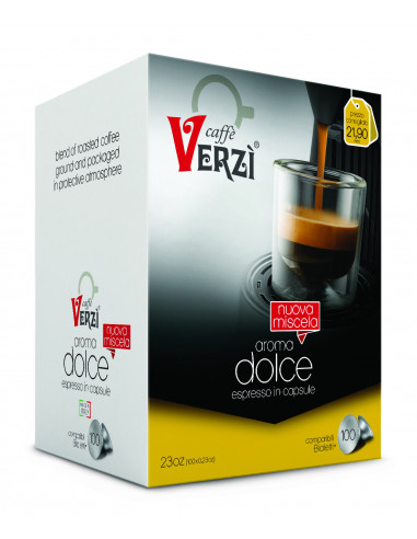 100 Capsules Mixture Dolce Compatible Bialetti ALLUMINIUM CAPSULE-  Verzì