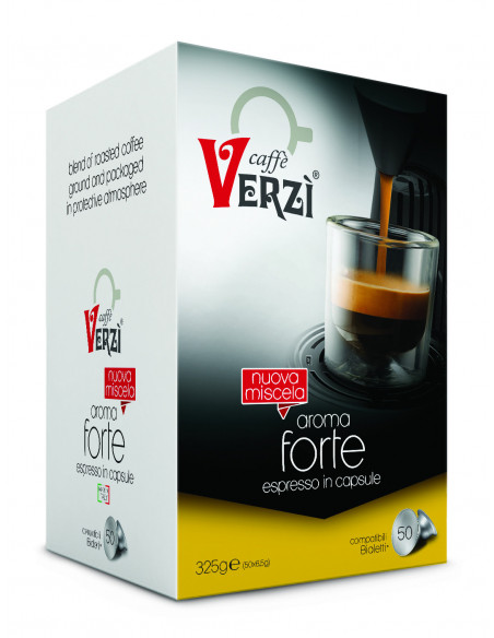 50 Capsules Mixture Forte Compatible Bialetti ALLUMINIUM CAPSULE - Verzì