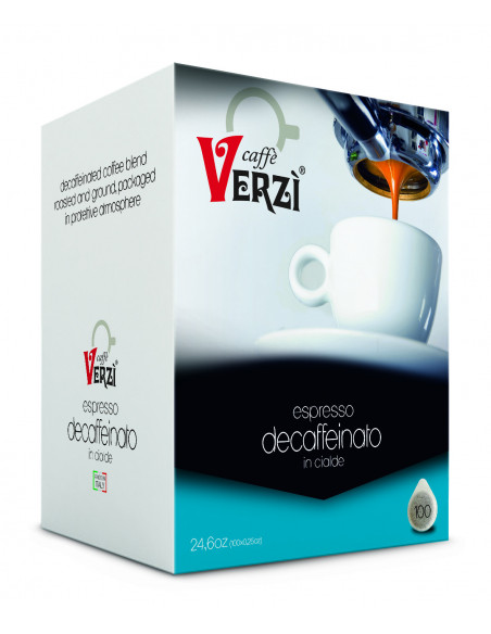 100 Cialde Filtro Carta ese 44 mm miscela Decaffeinato - Verzì (scad:11/23)