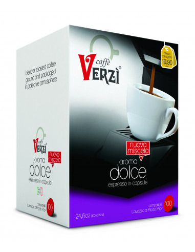 100 Capsules Compatible Lavazza a Modo Mio mixture Dolce - Verzì