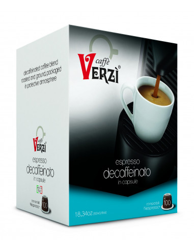 100 Capsules Compatible Nespresso mixture Decaffeinated - Verzì