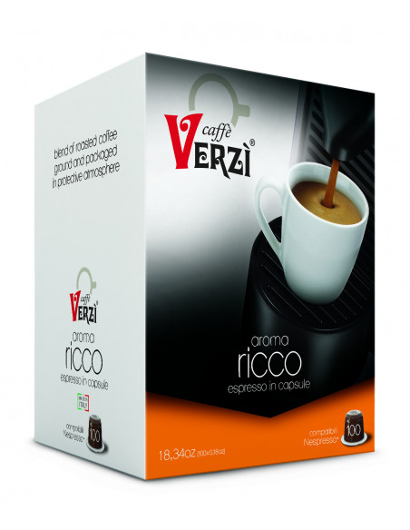 100 Capsules Compatible Nespresso mixture Ricco - Verzì