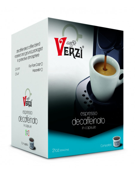 100 Capsule Compatibili Kimbo - Illy Uno System miscela Decaffeinato - Verzì (scad:12/23)