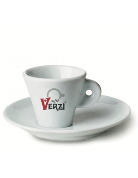 6 tazze con piattino marchiato Verzì