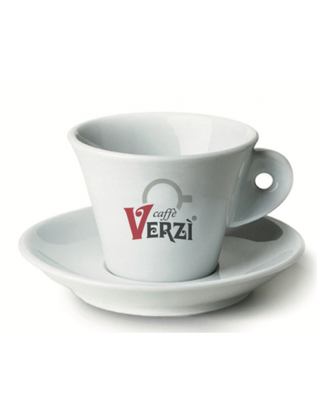6 cups for cappuccino with plate branded Verzì