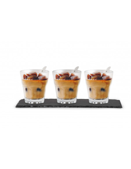 Set 3 bicchieri Bialetti - ICE per caffè freddo con vassoio ardesia