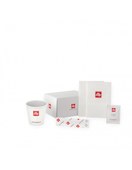 KIT CORTESIA ILLY: 200  PALETTE 200 BICCHIERINI 200BUSTINE 200 TOVAGLIOLINI