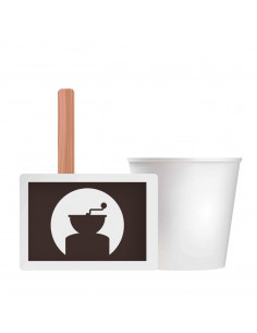 KIT ECO ZUCCHERO PALETTE LEGNO BICCHIERE CARTA 50 PZ.