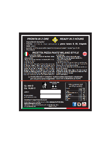 Preparato per pizza Milano Style - Latta 480gr