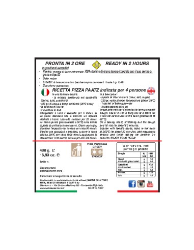 Preparato per pizza integrale - Latta 480gr