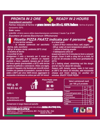 Preparato per pizza grano Saraceno - Latta 480gr