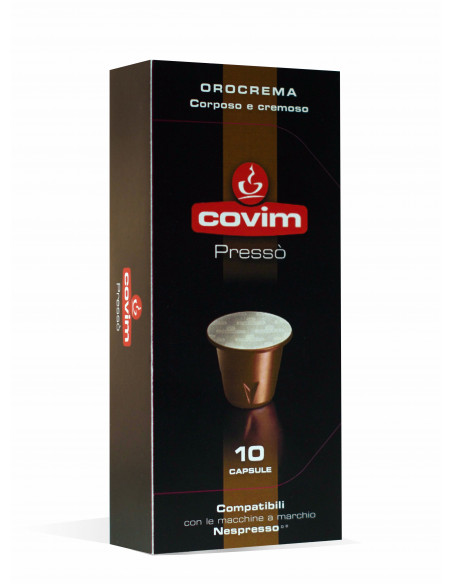 100 CAPSULE COMIM PRESSO' OROCREMA COMPATIBILI SISTEMA NESPRESSO