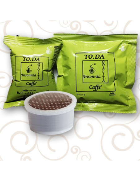 100 CAPSULE CAFFE' TODA GATTOPARDO COMPATIBILI SISTEMA LAVAZZA ESPRESSO POINT MISCELA INSONNIA
